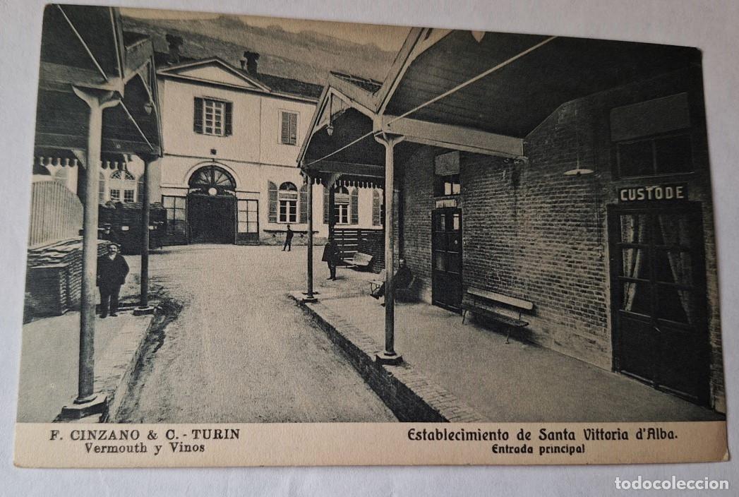Postales: ITALIA- POSTAL MUY ANTIGUA A&Ntilde;O 1908 -TORINO- CINZANO EN S. VITTORIA D&acute;ALBA- ENTRADA PRINCIPAL
