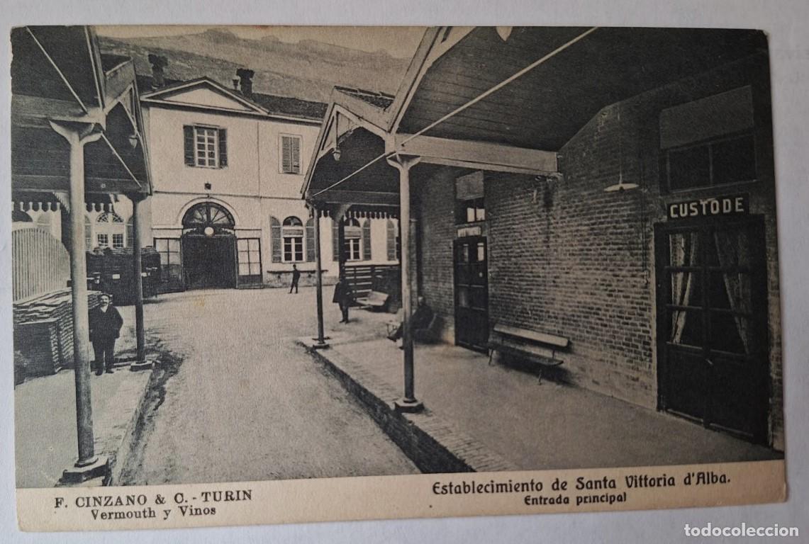 Postales: ITALIA- POSTAL MUY ANTIGUA A&Ntilde;O 1908 -TORINO- CINZANO EN S. VITTORIA D&acute;ALBA- ENTRADA PRINCIPAL