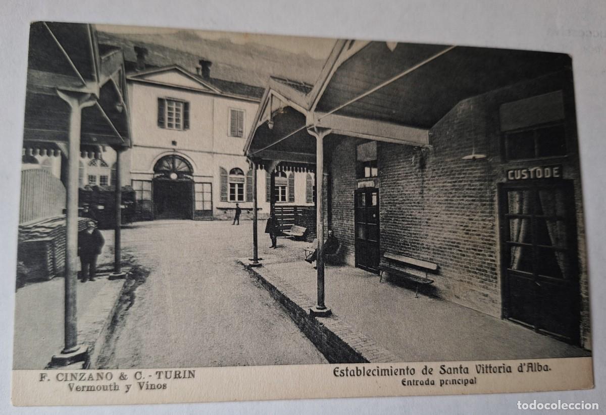 Postales: ITALIA- POSTAL MUY ANTIGUA A&Ntilde;O 1908 -TORINO- CINZANO EN S. VITTORIA D&acute;ALBA- ENTRADA PRINCIPAL