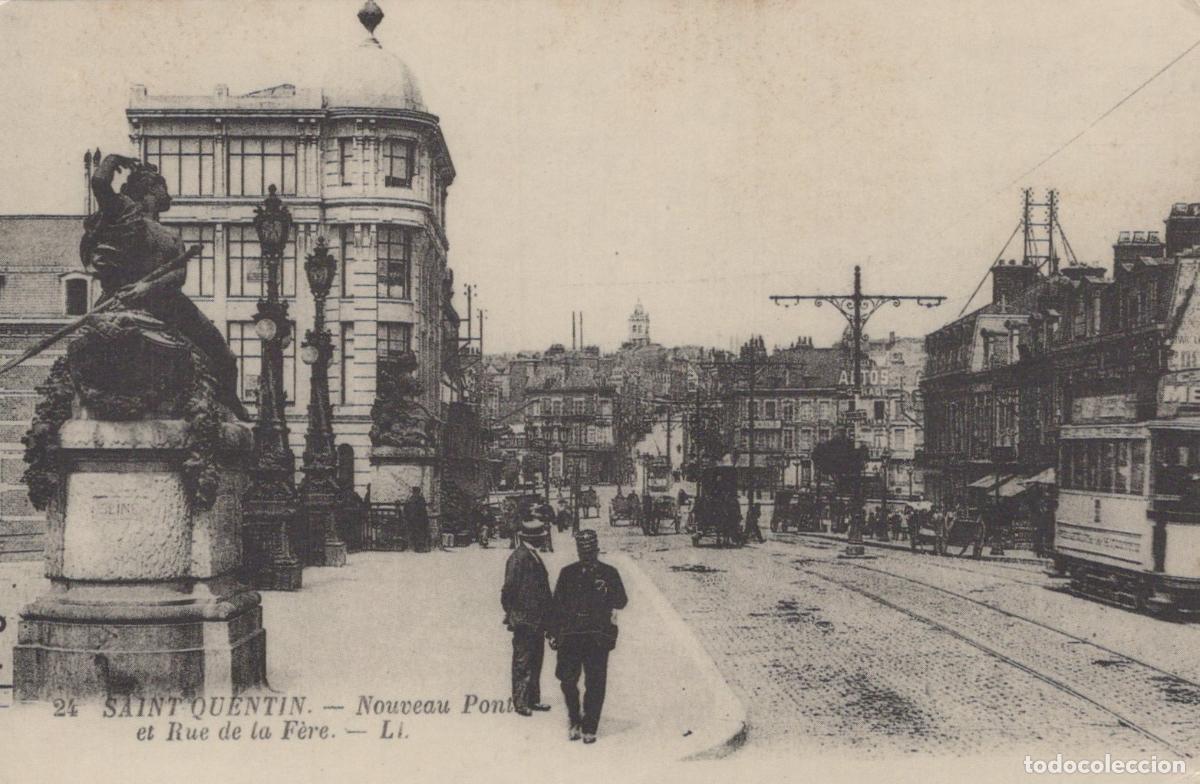 Postales: France Saint Quentin Nouveau Pont And Rue De La Unposted Reproduction *YBC002