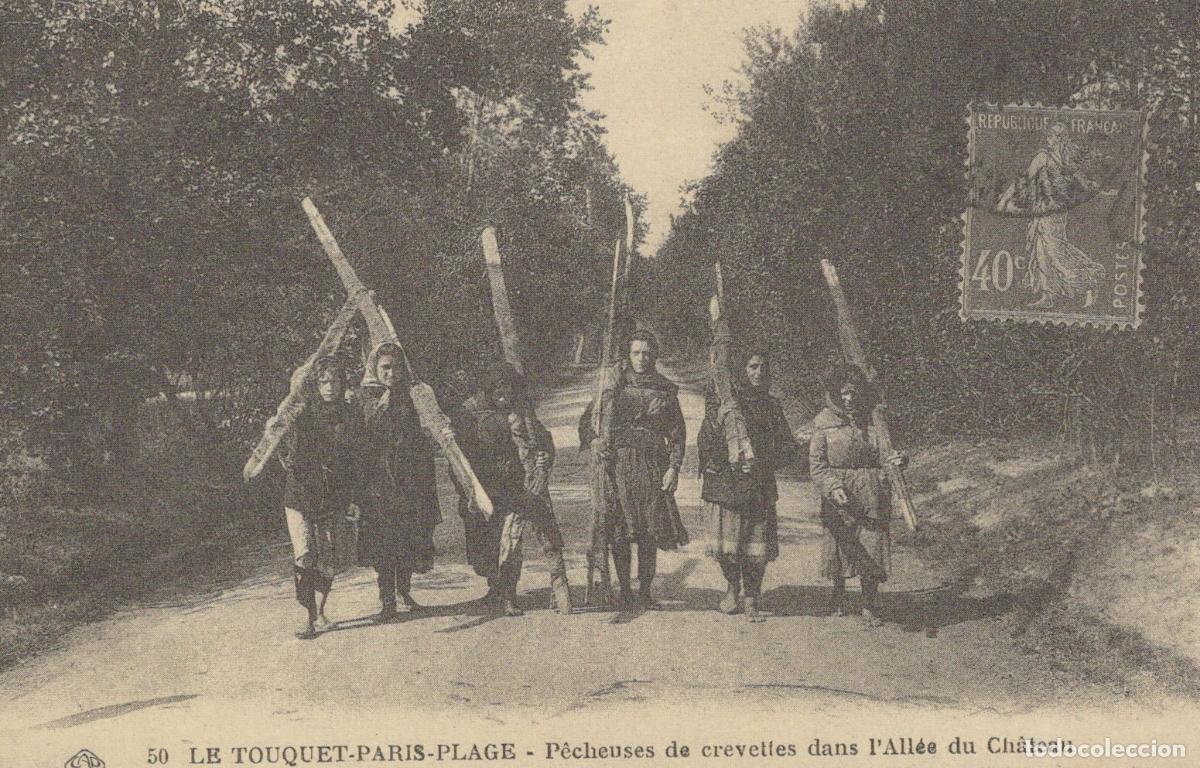 Postcards: France Le Touquet Shrimp Fisherwomen Reproduction *YBC013