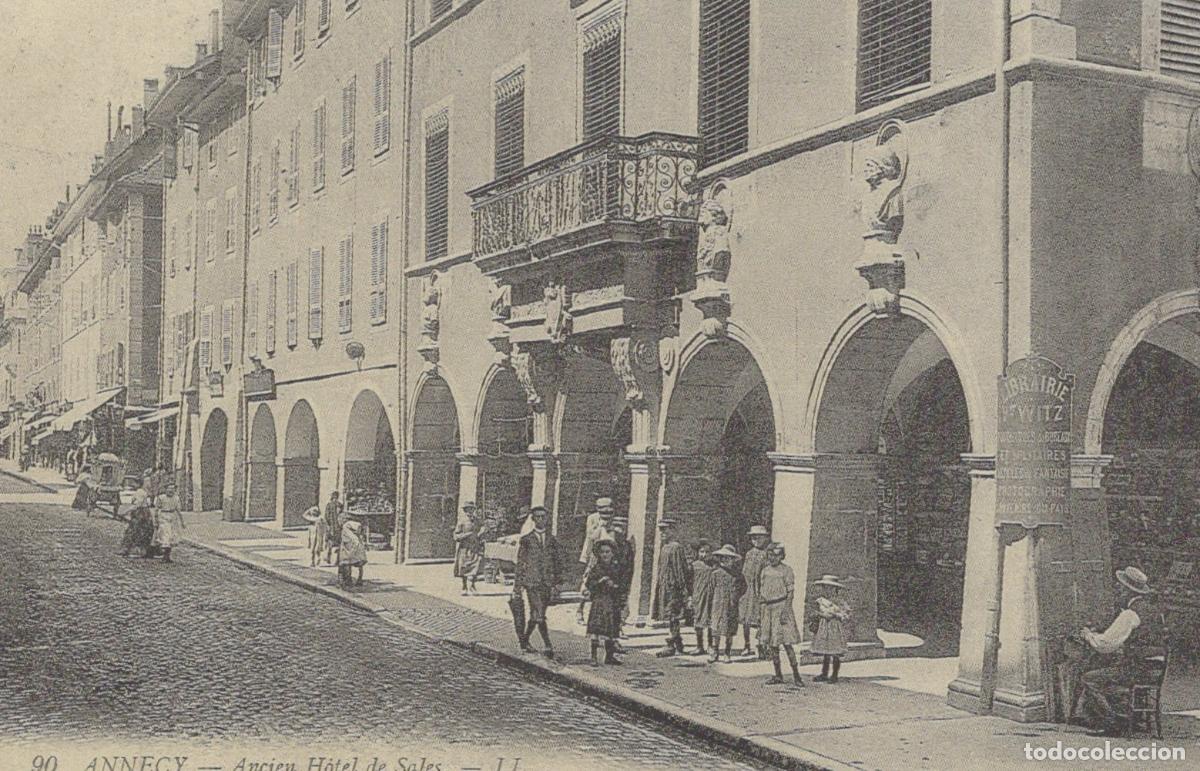 Postcards: France Annecy Old Hotel Sales Street Scene Unposted Reproduction *YBC027