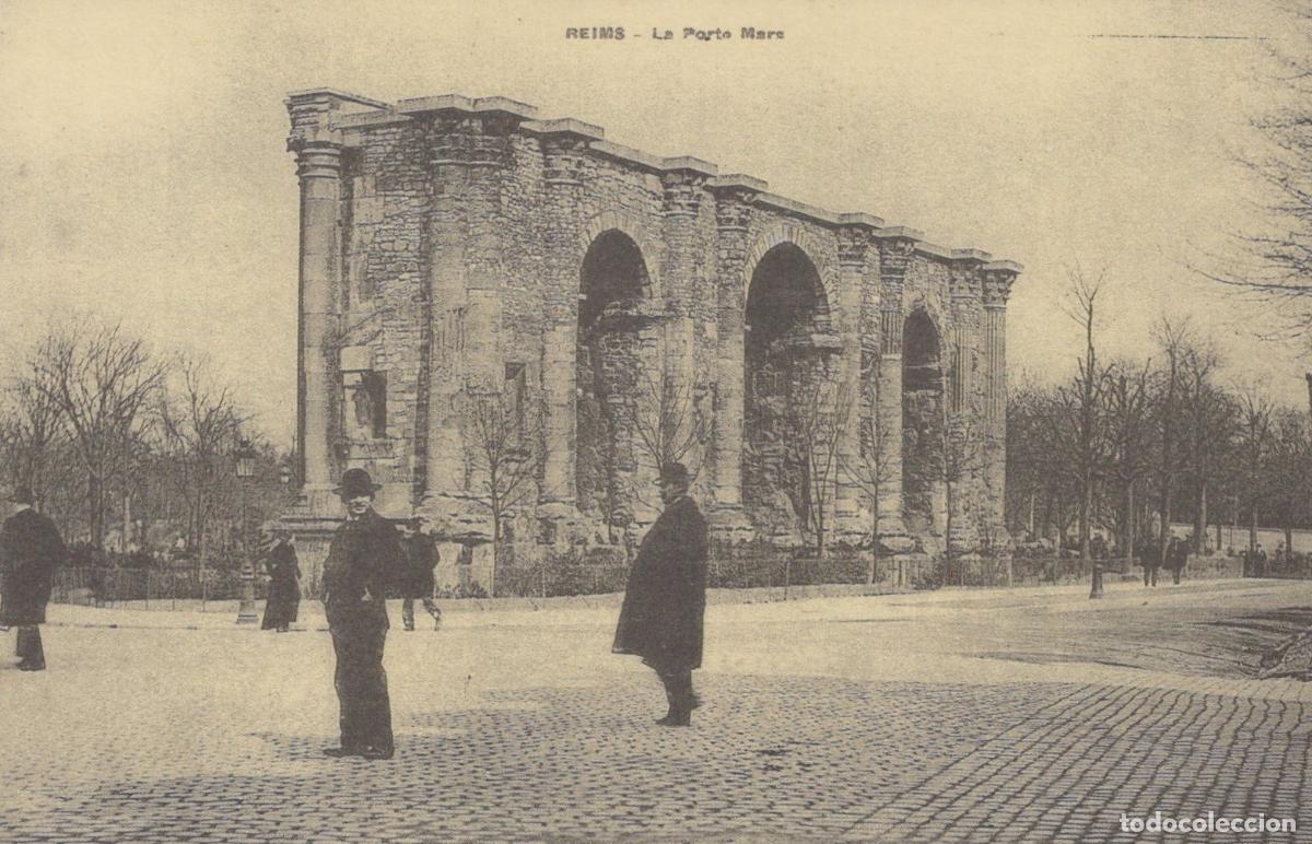 Postcards: France Reims Porte De Mars Ancient Roman Arch With Unposted Reproduction *YBC022