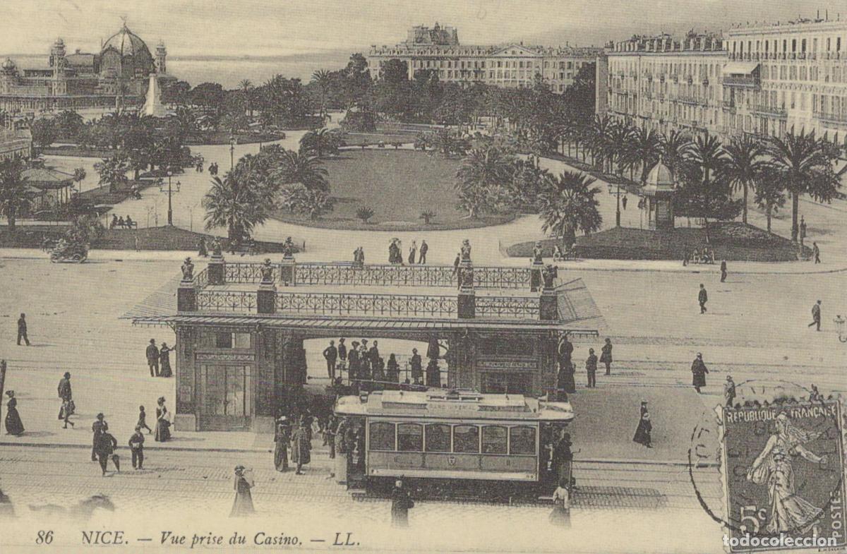 Postcards: France Nice View Of The Casino And Tramway Belle Period Era Reproduction *YBC029