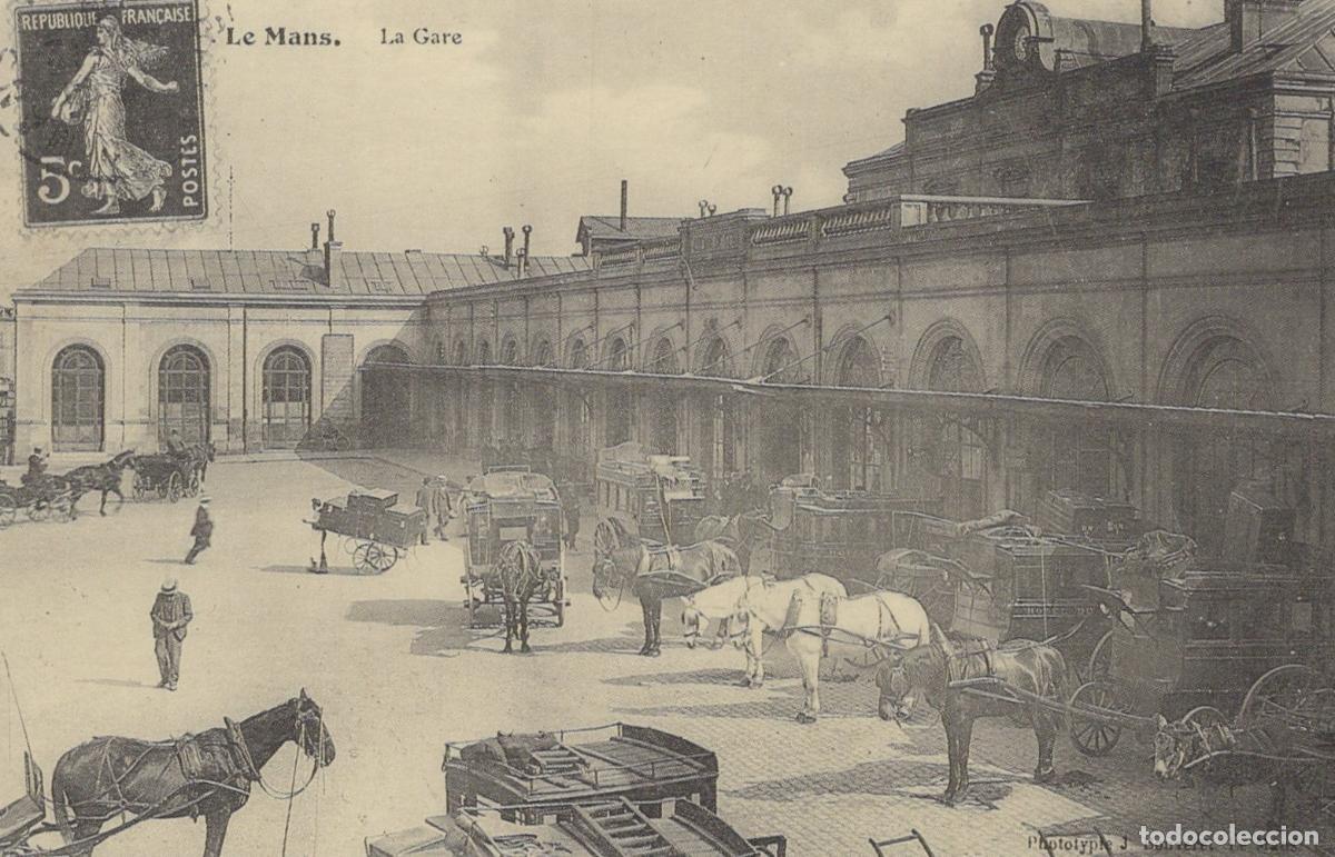 Cartoline: France Le Mans La Station Horse Drawn Carriages At Unposted Reproduction *YBC079