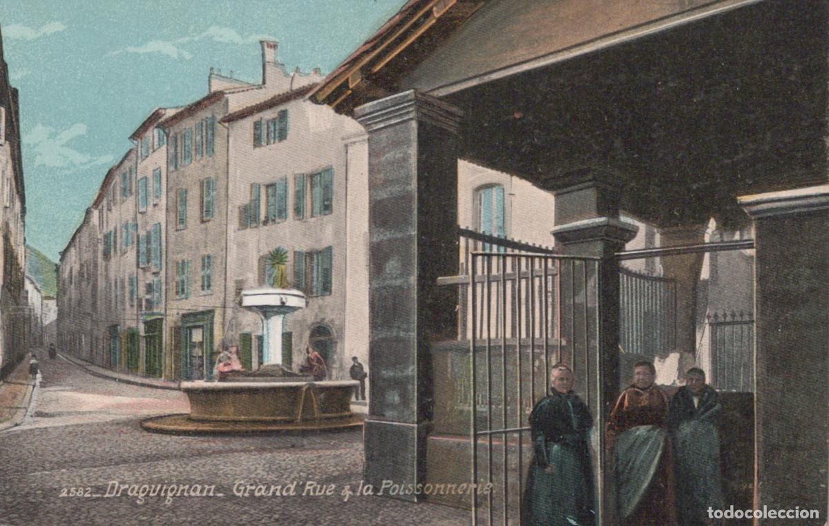 Cartoline: France Draguignan Grand Rue And The Fish Market Fountain Unposted *YBC183