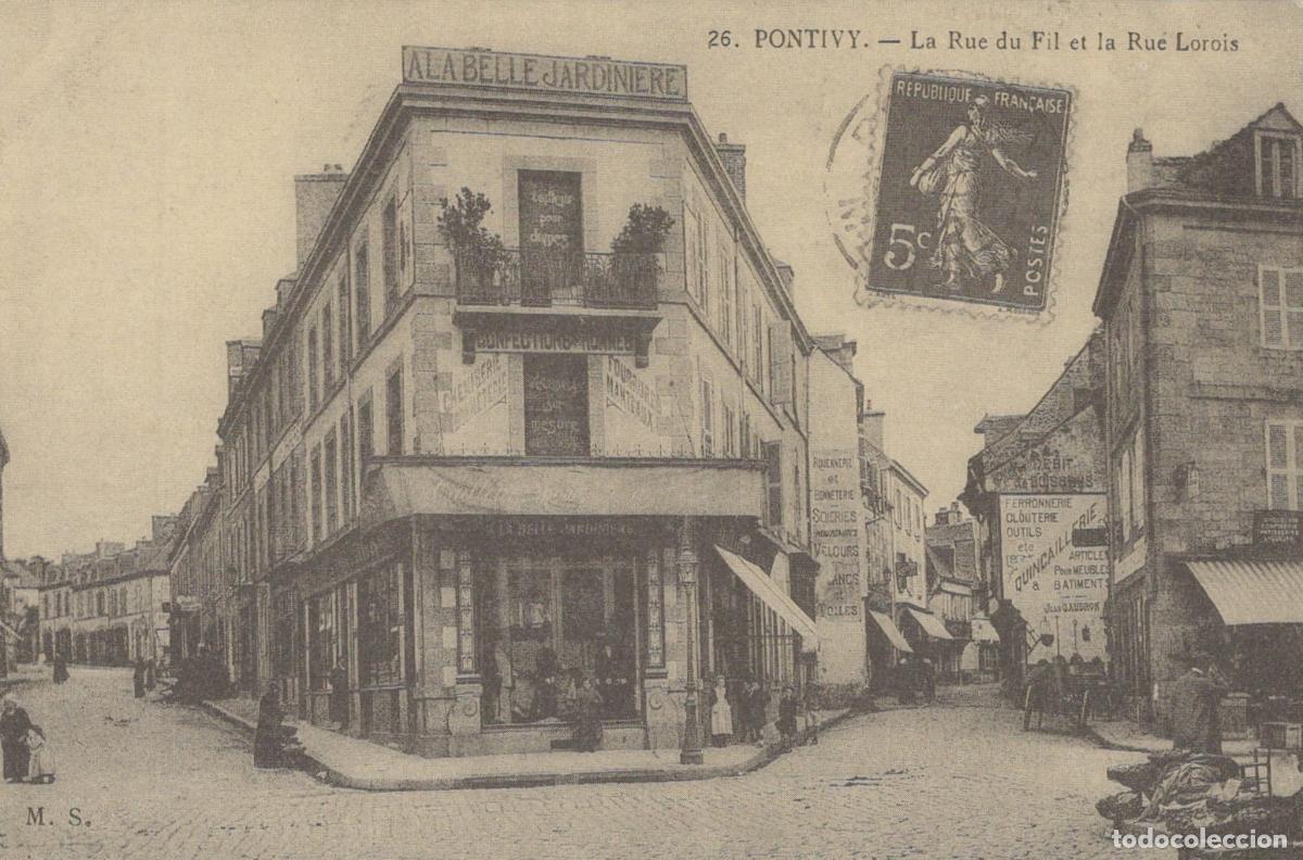 Cartoline: France Pontivy Rue Du Fil And Rue Lorois La Belle Reproduction *YBC032