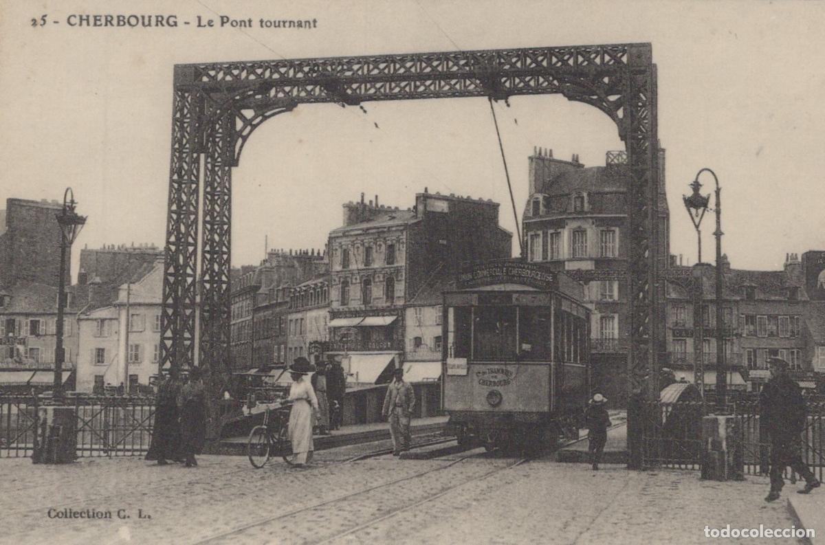 Cartoline: France Cherbourg The Rotating Bridge Swing Bridge Unposted Reproduction *YBC034