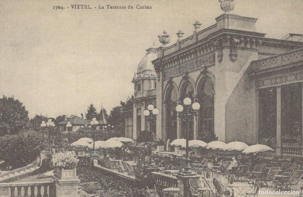Cartoline: France Vittel The Terrace Of The Casino Outdoor Cafe Unposted *YBC049