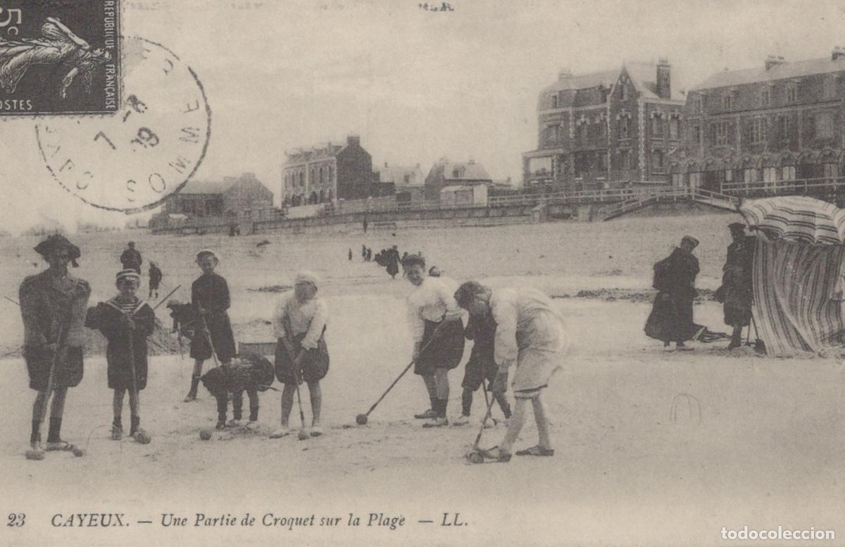 Postales: France Cayeux Sur Mer People Playing Croquet On The Beach Reproduction *YBC038