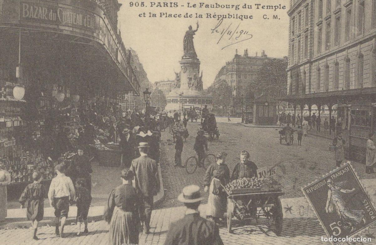 Postcards: France Other Monuments Paris Faubourg Du Temple And Place Reproduction *YBC065