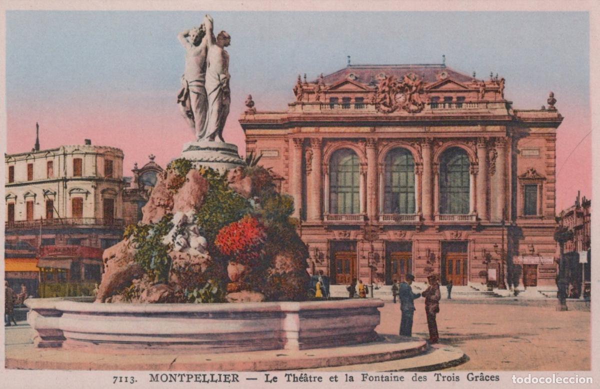 Postcards: France Montpellier The Theater And The Fountain Of The Three Unposted *YBC430