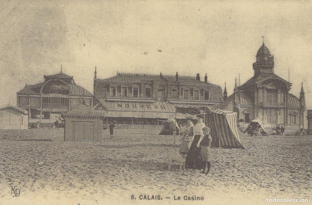 Postais: France Calais Le Casino Beachfront With People And Unposted Reproduction *YBC111