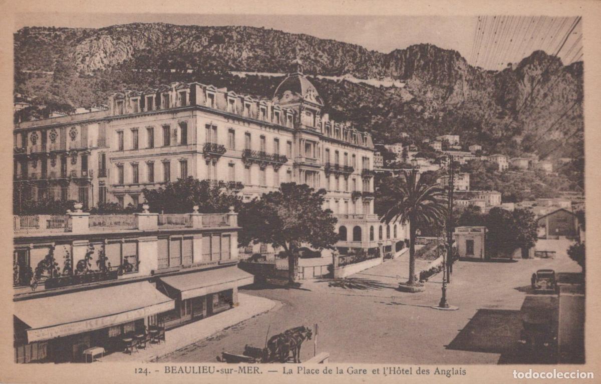 Postales: France Beaulieu Sur Mer Station Square And Hotel Des Anglais Unposted *YBC284