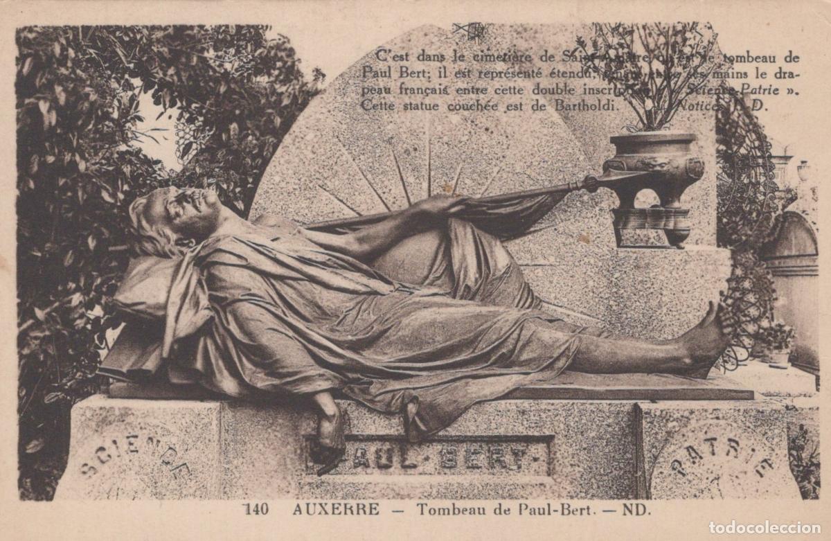 Cartes Postales: France Auxerre Paul Bert Tomb Statue In Cemetery Unposted *YBC449
