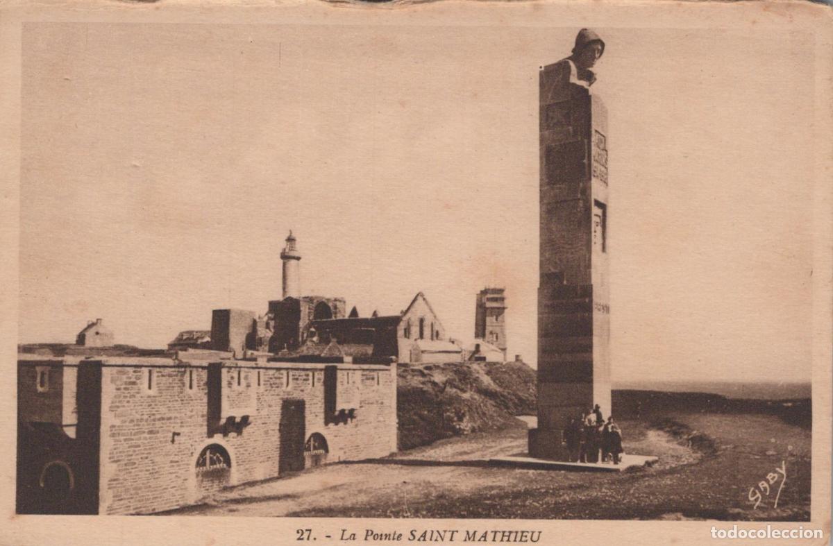 Postcards: France Plougonvelin La Pointe Saint Mathieu Brittany Monument And *YBC147
