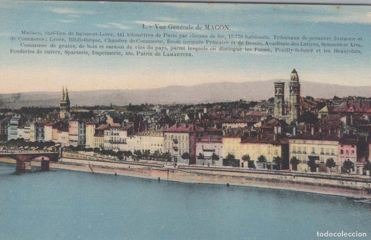 Cartoline: France Macon General View Of Cityscape Along The Saone River Unposted *YBC227