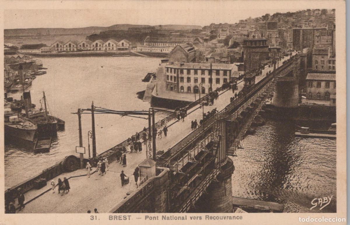 Cartoline: France Brest Pont National Bridge Towards Recovery District Unposted *YBC157