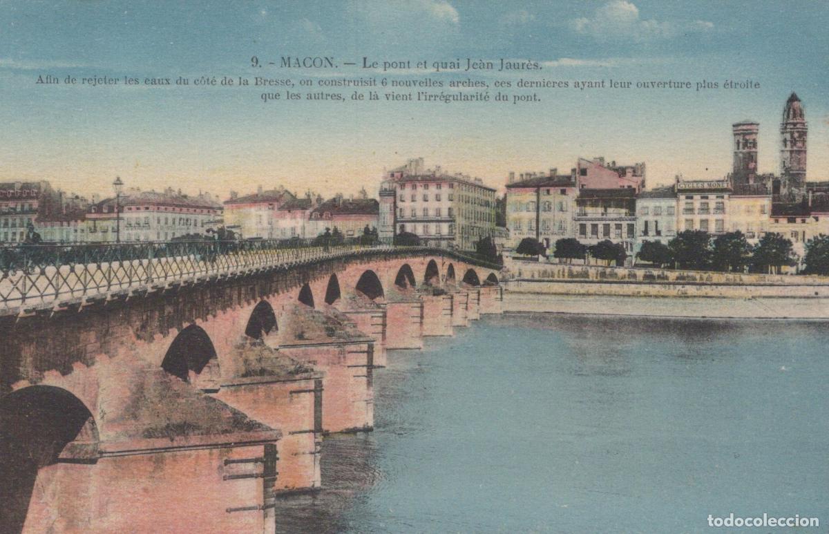 Postales: France Macon The Bridge And Jean Jaures Quay Unposted *YBC544