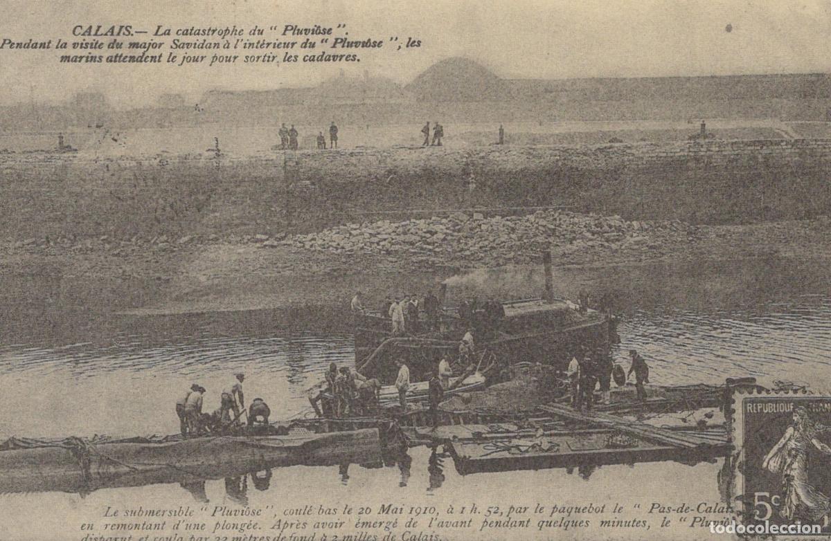 Postales: France Calais The Pluvi&ocirc;se Submarine Disaster 1910 Unposted Reproduction *YBC108