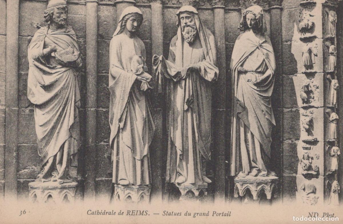 Postkarten: France Reims Cathedral Statues Of The Grand Portal Unposted *YBC558