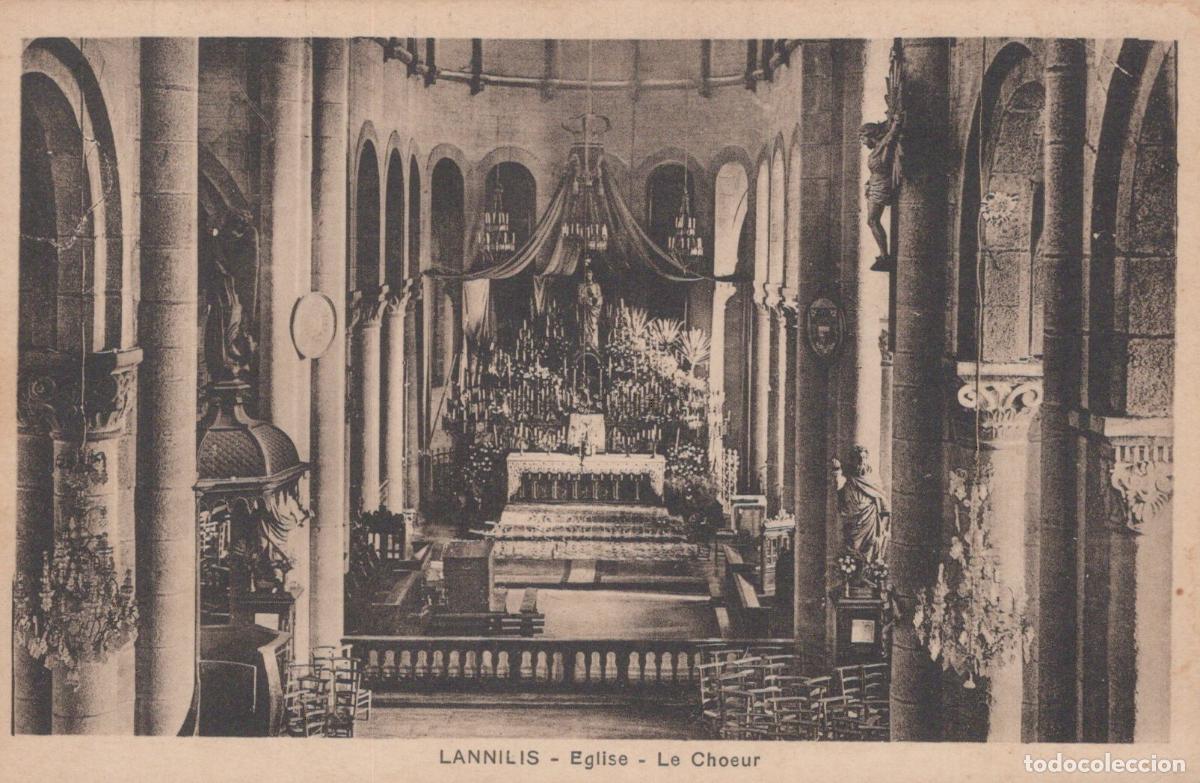 Postkarten: France Lannilis Lannilis Church Interior The Choir Brittany Unposted *YBC190