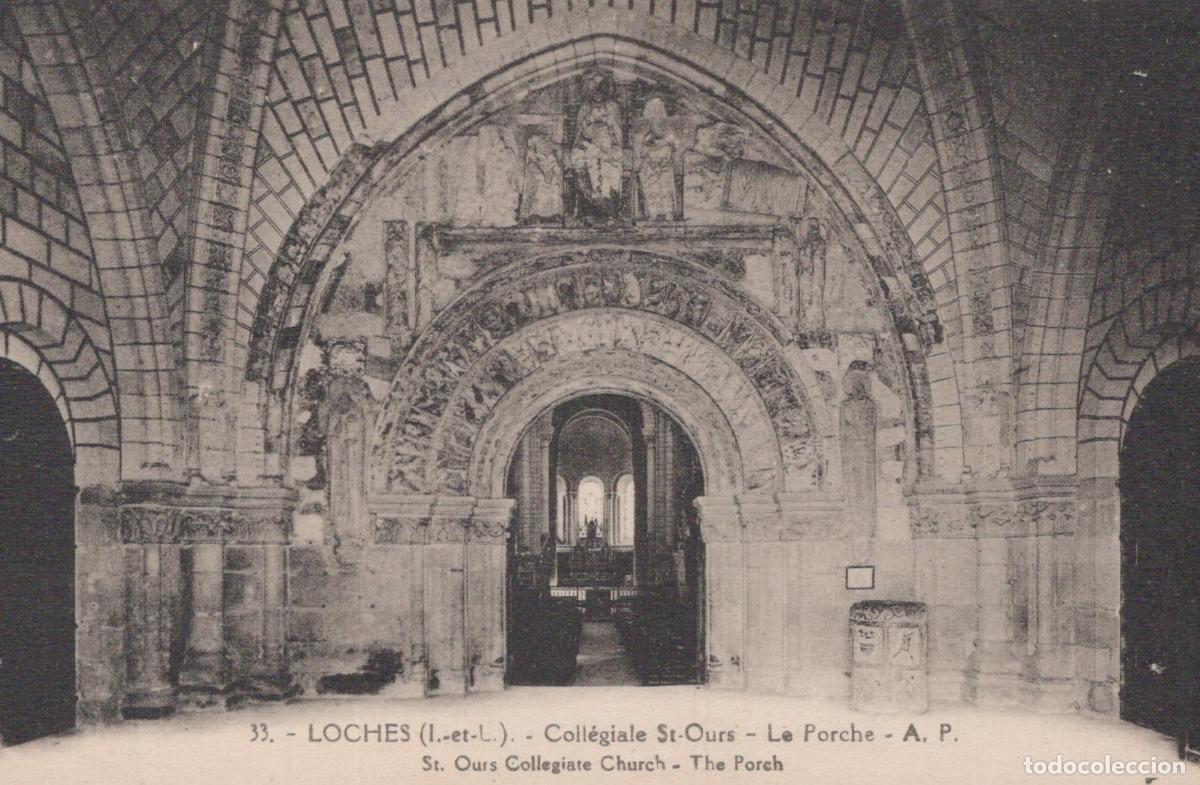 Postcards: France Loches St Ours Collegiate Church The Porch Unposted *YBC206