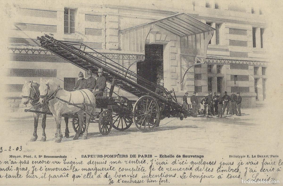 Postcards: France Arc De Triomphe Paris Firefighters Horse Drawn Reproduction *YBC138