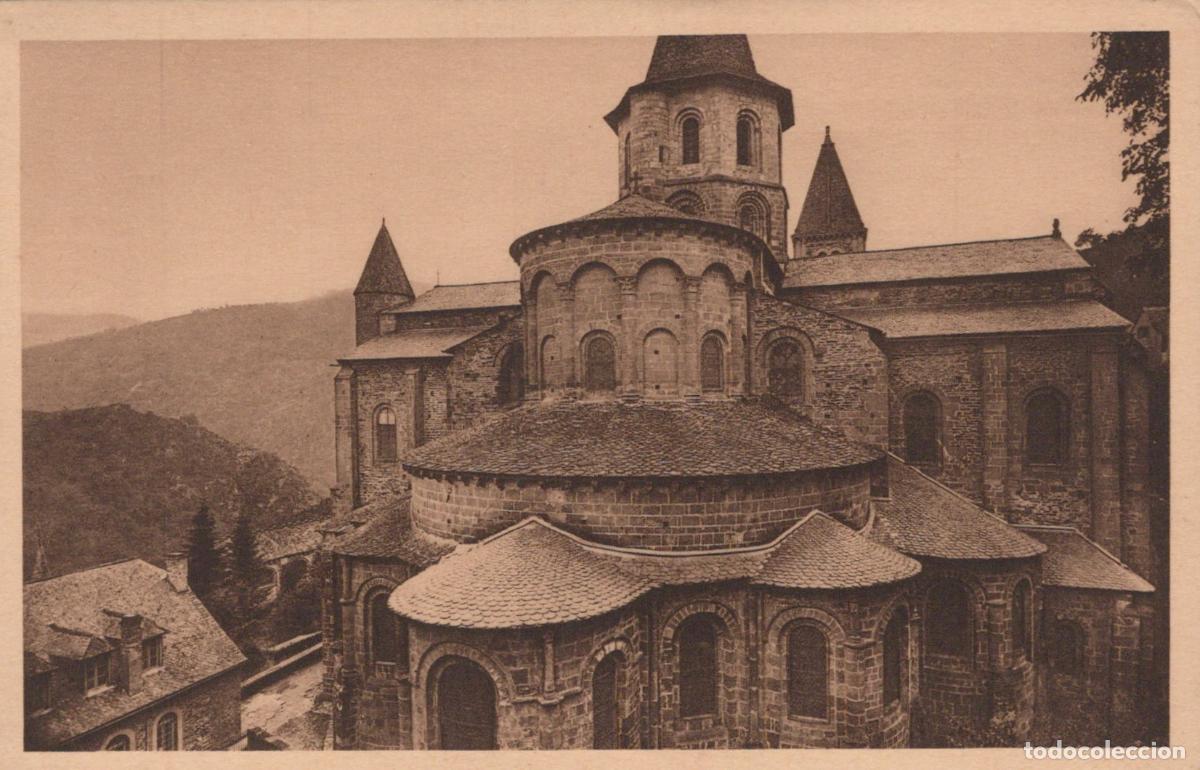 Postcards: France Conques Abbey Church Exterior View Of The Apse Unposted *YBC510