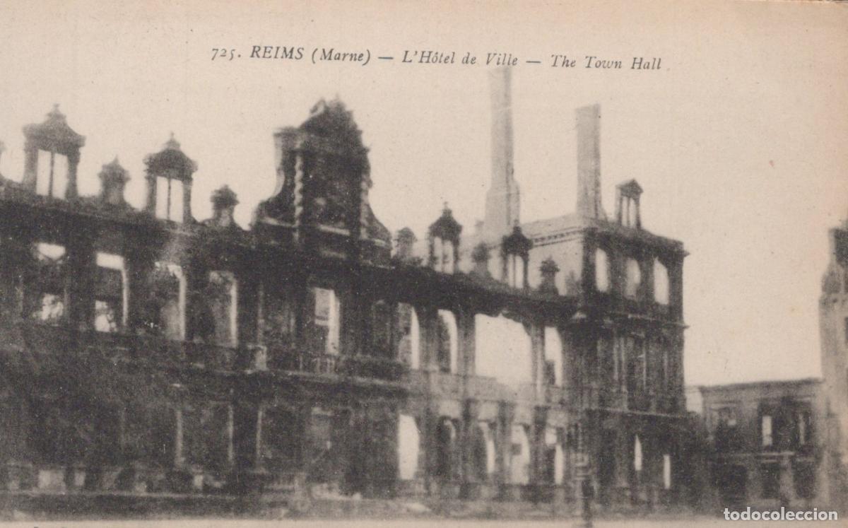 Postcards: France Reims Town Hall Ruins World War I Destruction Unposted *YBC387