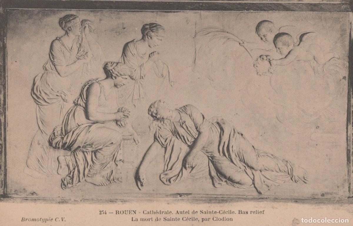 Postkarten: France Rouen Cathedral Altar Of Saint Cecilia Bas Relief By Unposted *YBC256
