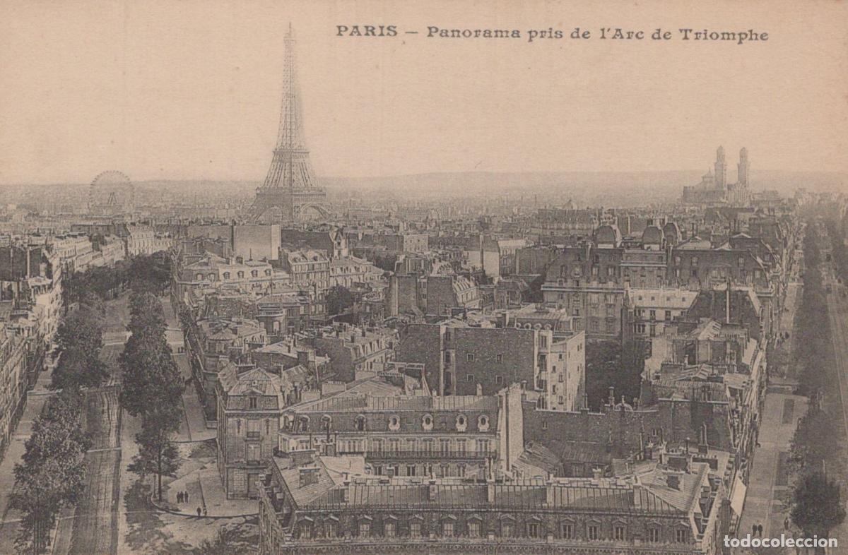 Postcards: France Arc De Triomphe Paris Panorama From The With Eiffel Unposted *YBC264
