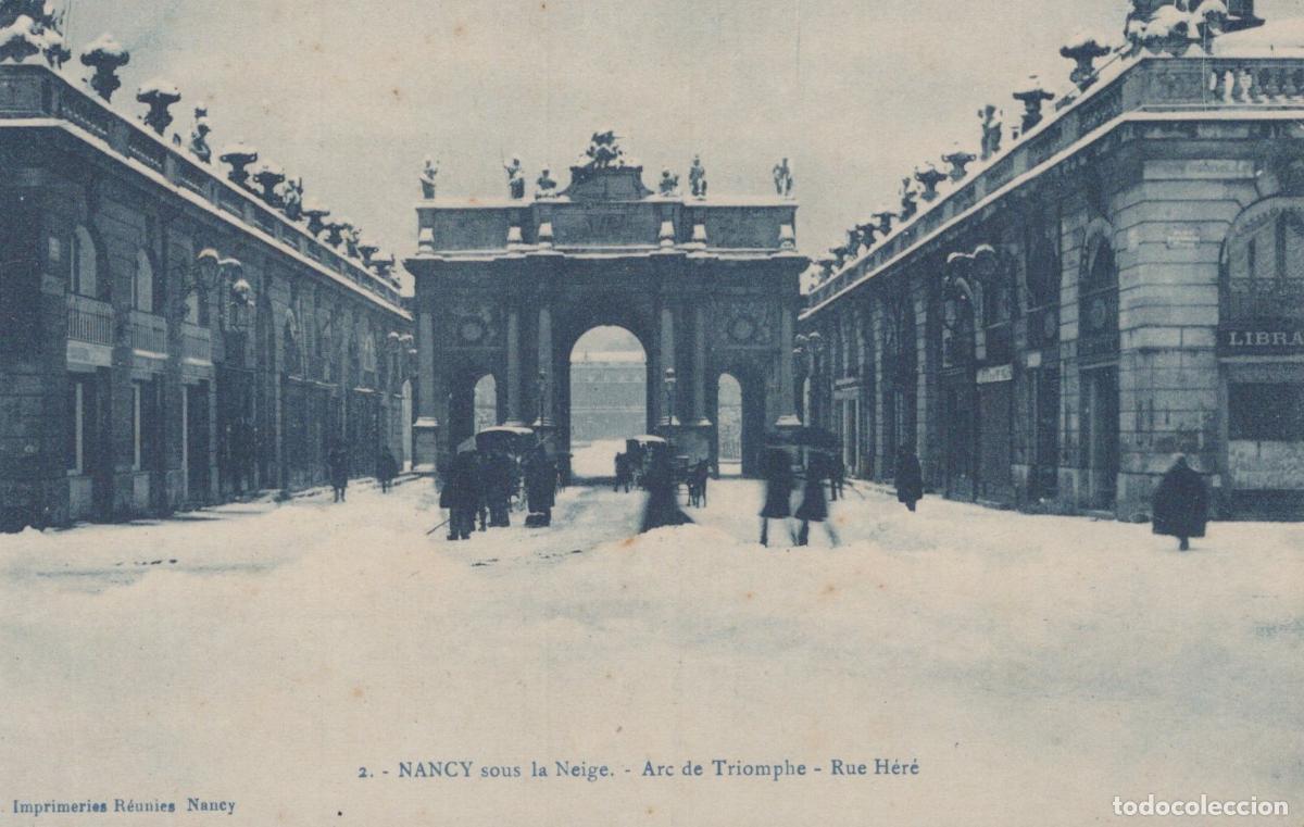Postcards: France Nancy In Winter Arc De Triomphe And Rue Here Unposted *YBC270