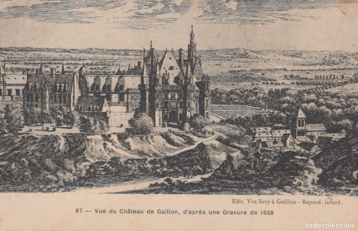 Postcards: France Gaillon View Of The Chateau De Based On A 1658 Engraving Unposted *YBC340