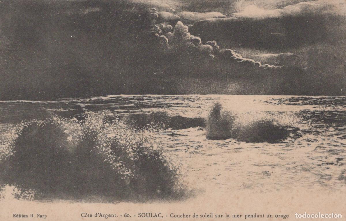 Cartes Postales: France Soulac Sur Mer Sunset Over The Sea During A Storm In Unposted *YBC352