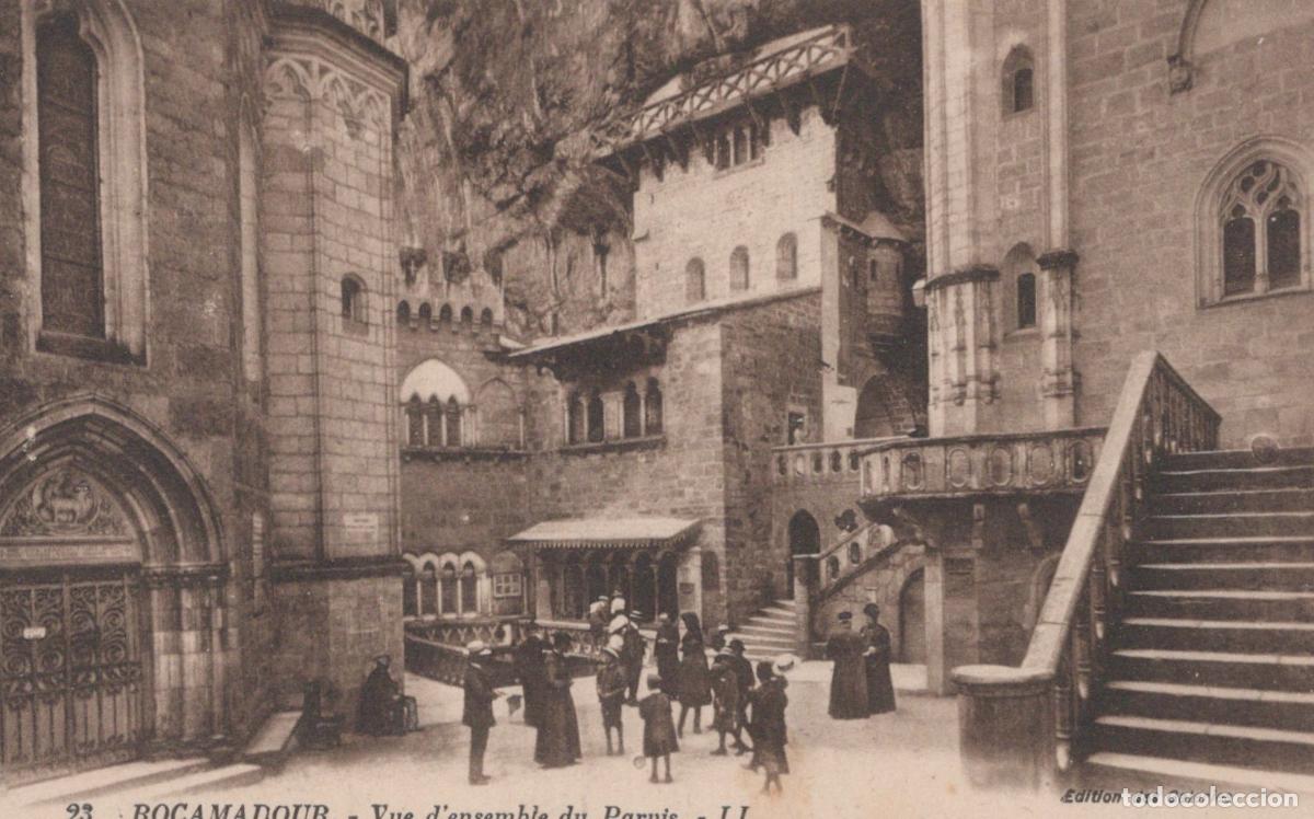 Postales: France Rocamadour View Of The Parvis Pilgrims In The Sanctuary Unposted *YBC686