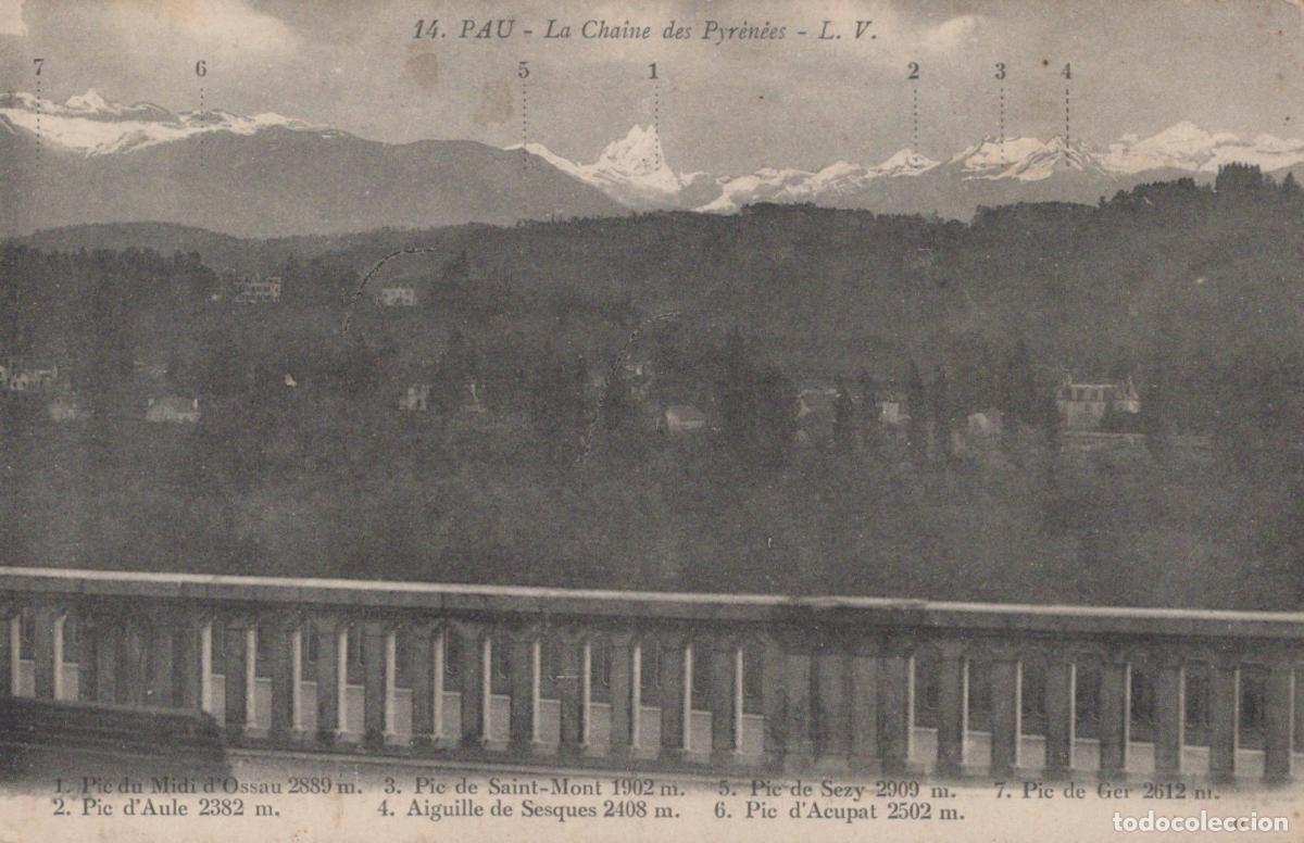 Postales: France Pau View Of The Pyrenees Mountain Range Unposted *YBC452