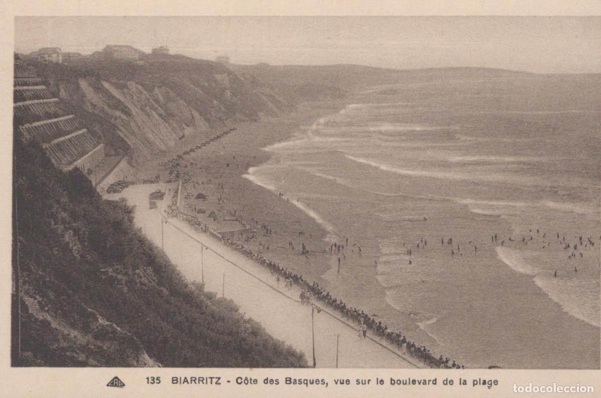 Postales: France Biarritz Cote Des Basques View Of The Beach Boulevard Unposted *YBC715