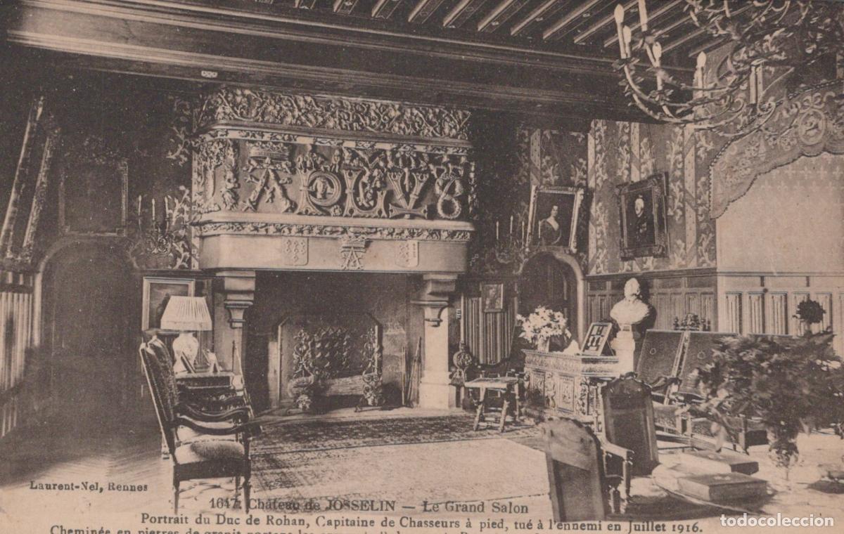 Postkarten: France Josselin Grand Salon Of The Chateau De Brittany Unposted *YBC315