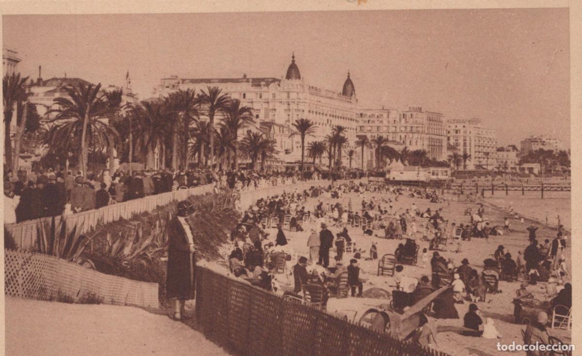 Postkarten: France Cannes La Croisette Beach And Hotels Scene Unposted *YBC469