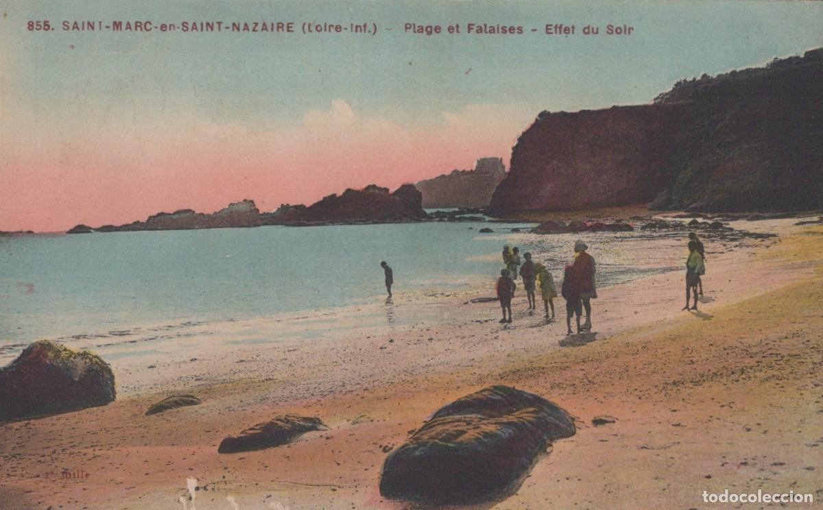 Postais: France Mer Saint Marc Sur Beach And Cliffs At Sunset Saint Nazaire *YBC578