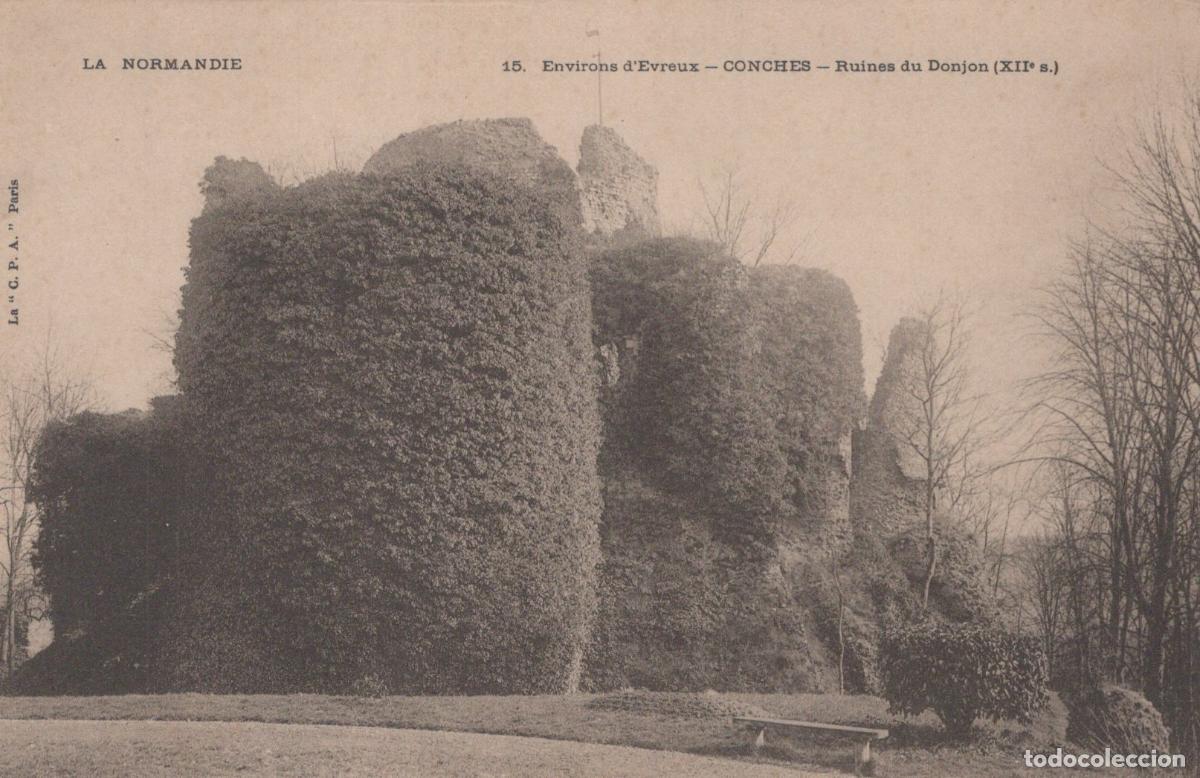 Postcards: France Conches En Ouche Ruins Of The 12th Century Dungeon In Unposted *YBC770