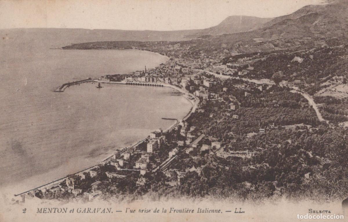 Postkarten: France Menton And Garavan View Towards The Italian Border Unposted *YBC656