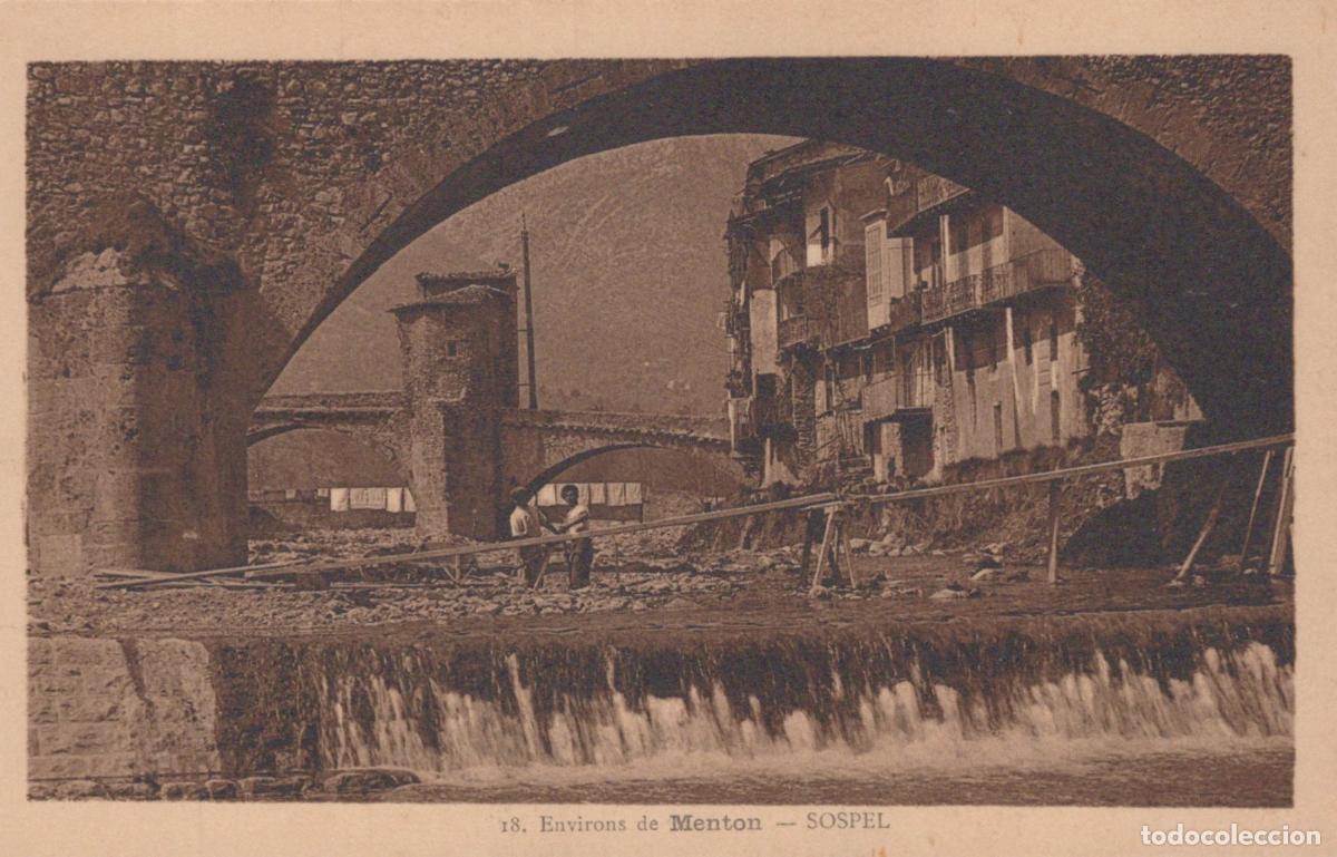 Cartoline: France Sospel Old Stone Bridge Over The River In Unposted *YBC519
