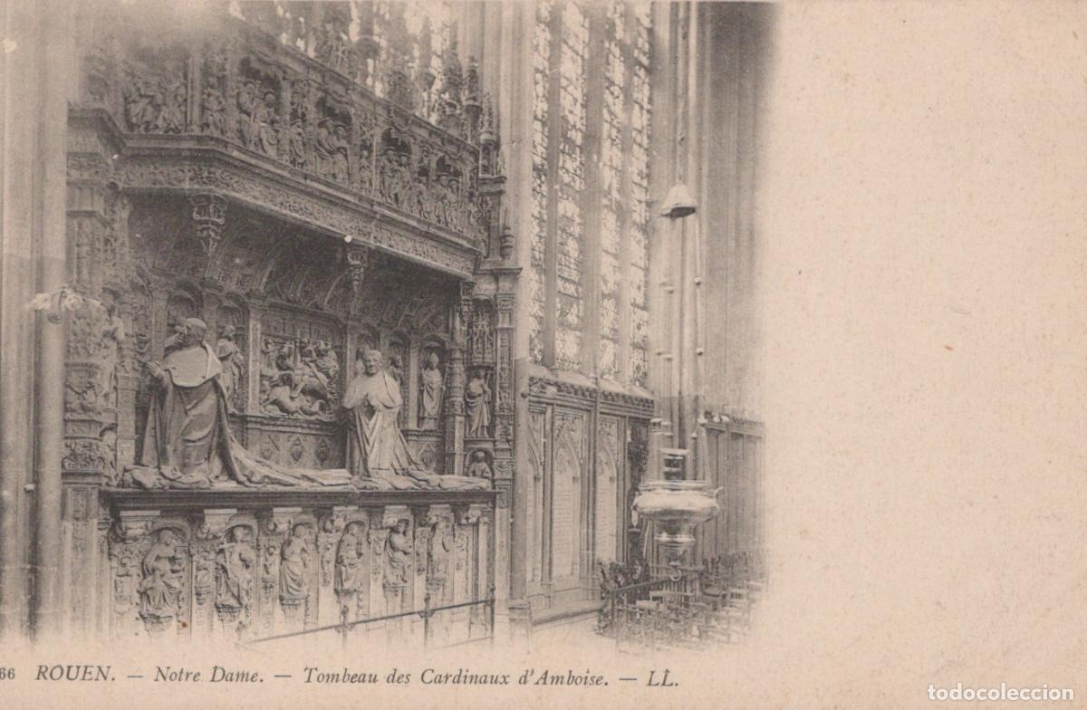 Postales: France Rouen Cathedral Interior Tomb Of The Cardinals Of Unposted *YBC842