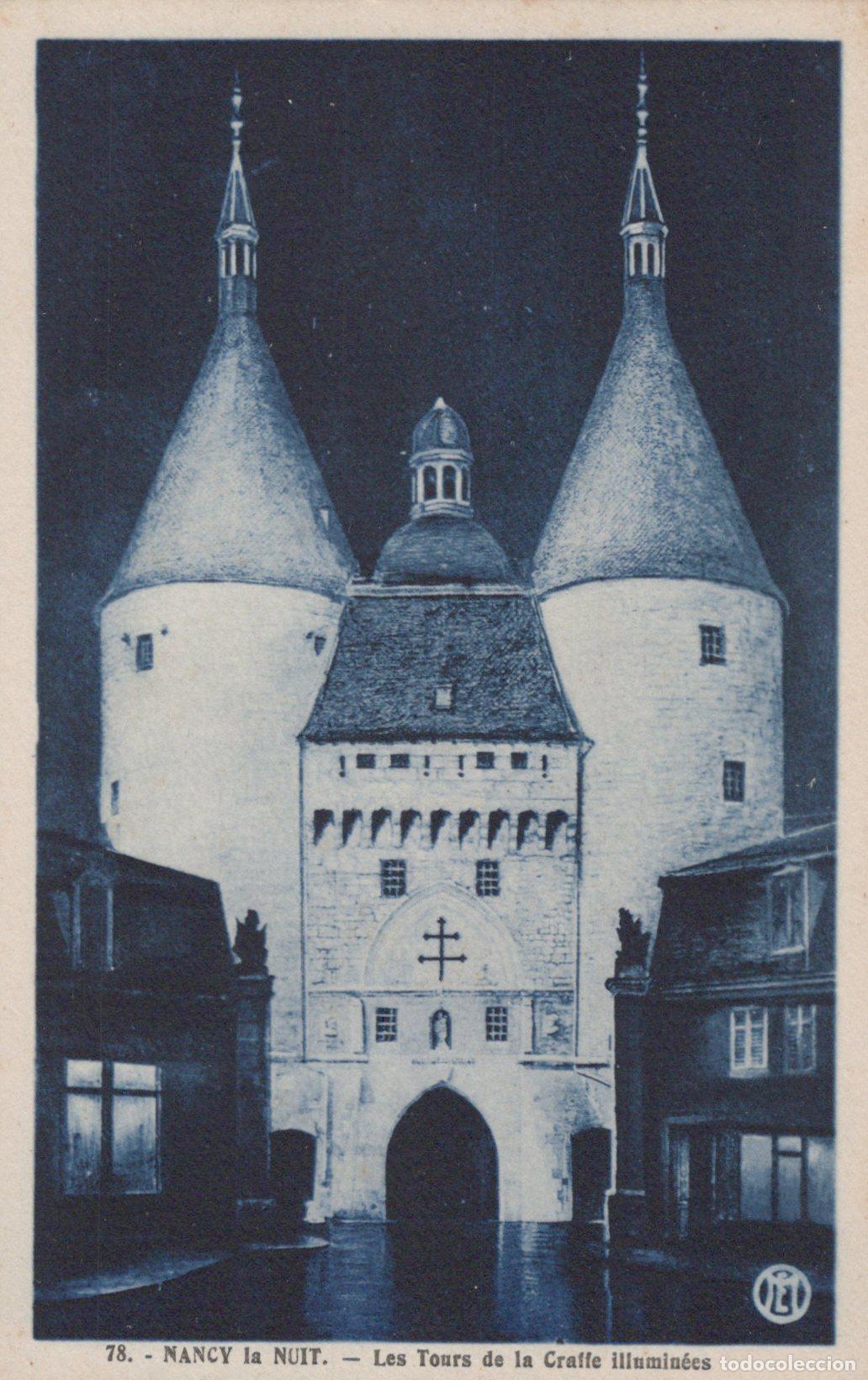 Postkarten: France Nancy At Night The Craffe Towers Illuminated Unposted *YBC873