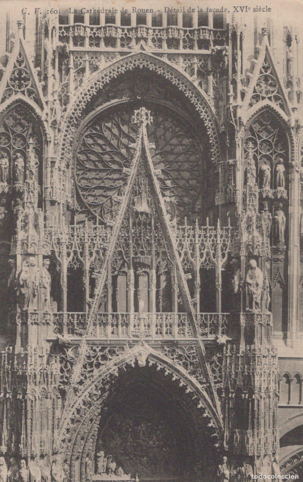 Cartes Postales: France Rouen Cathedral Facade Detail 16th Century Unposted *YBC944