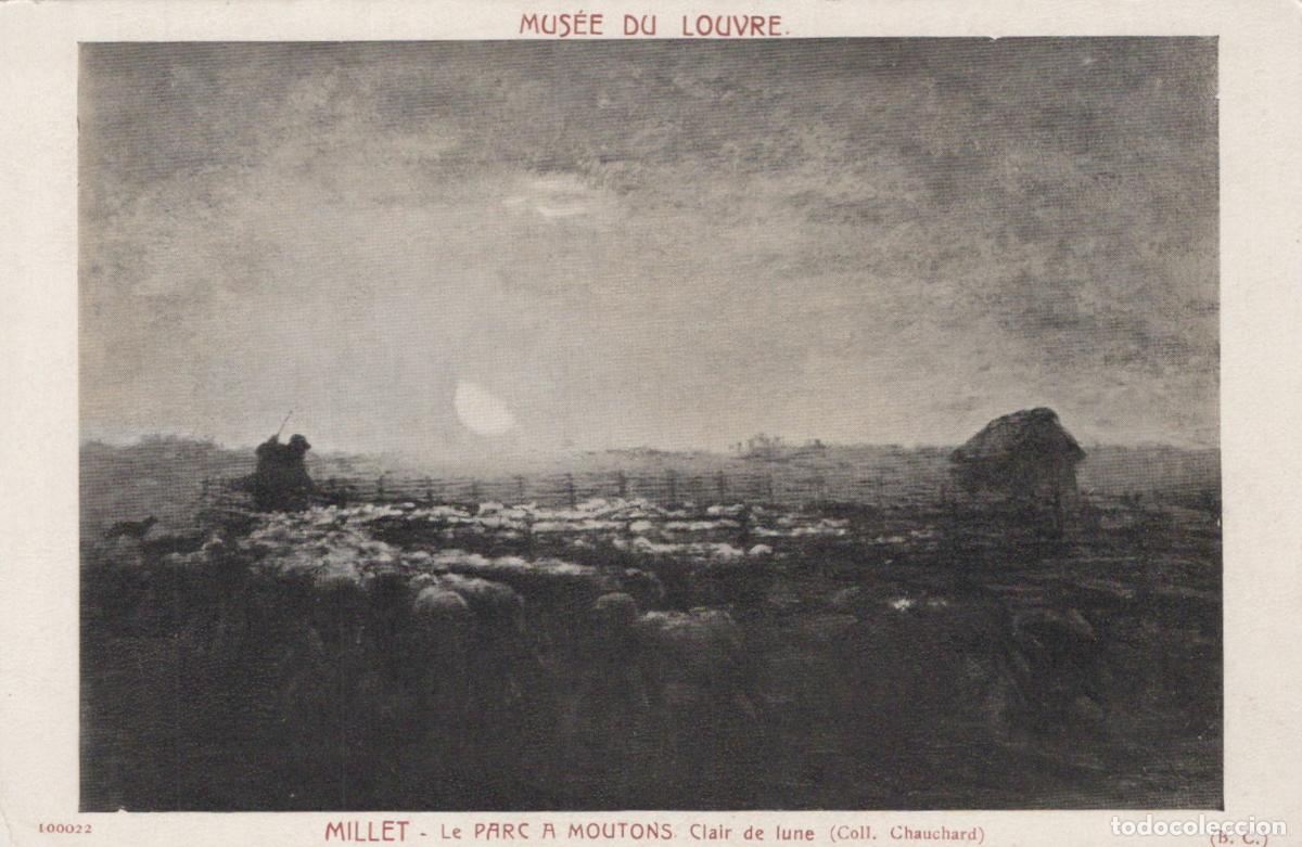 Postales: France Louvre Jean Francois Millet The Sheepfold Moonlight Unposted *YBC673