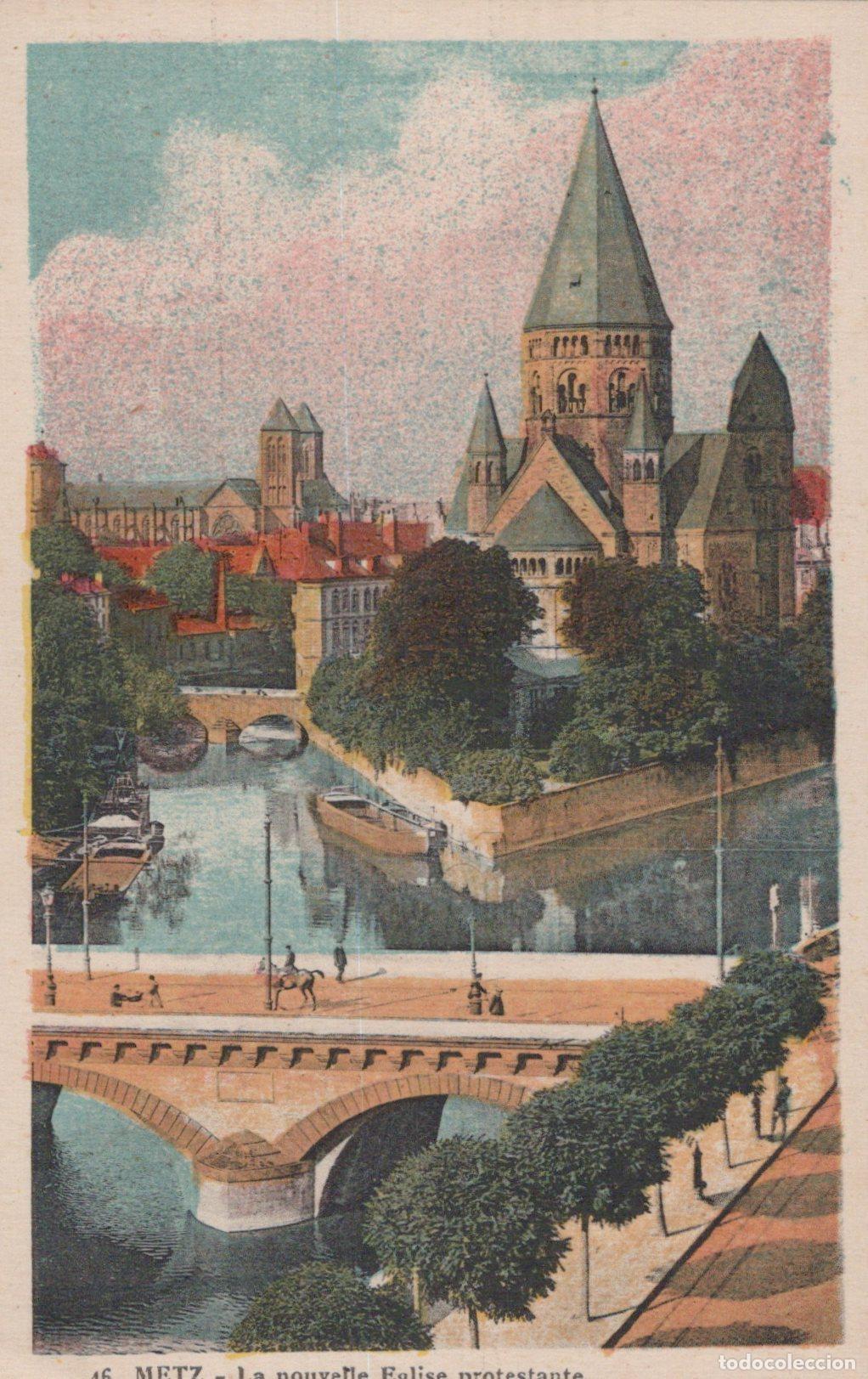 Postales: France Metz The New Protestant Church And River View Unposted *YBC885