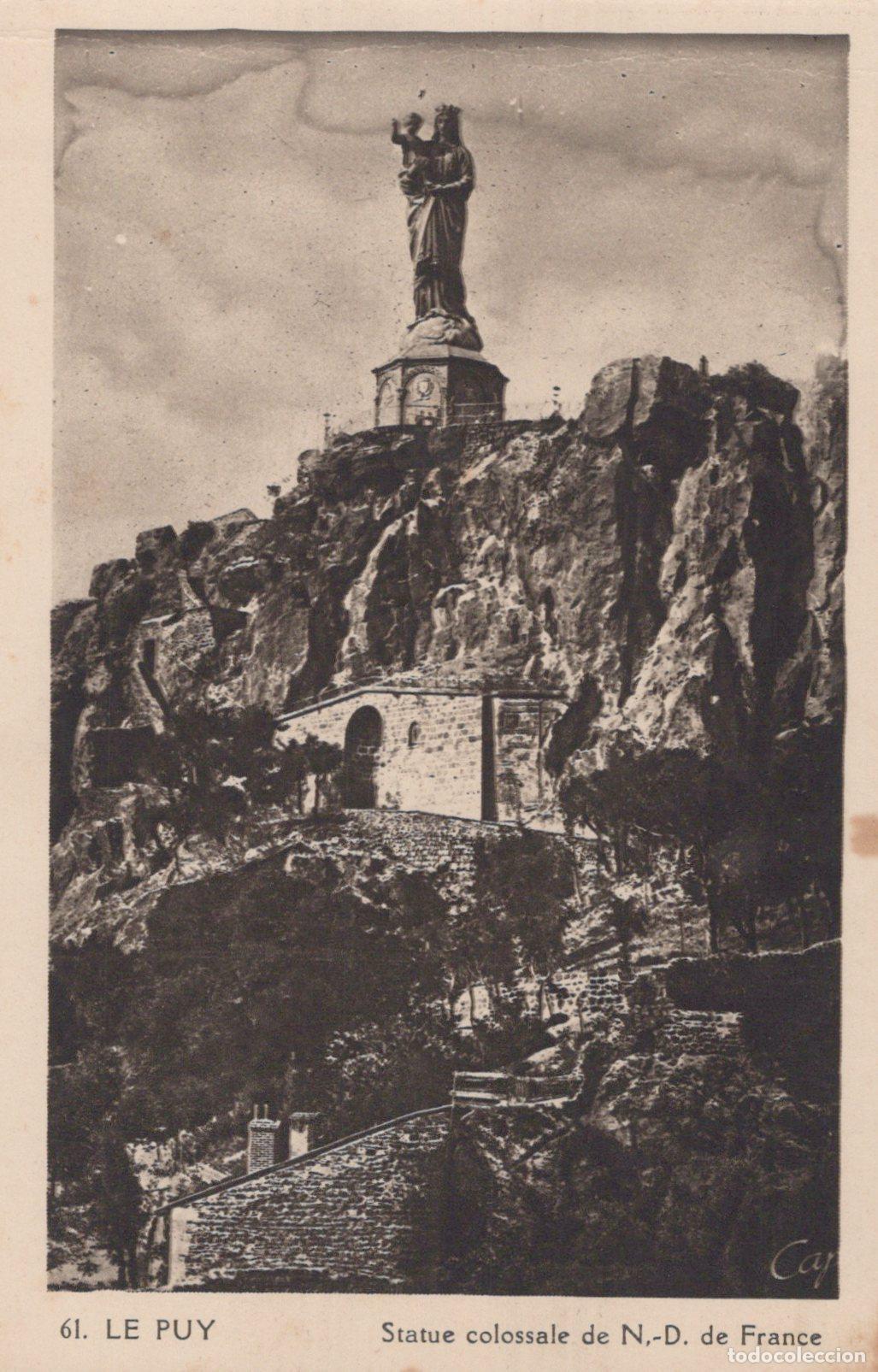 Postales: France Le Puy En Velay Statue Of Our Lady Of On Rock Unposted *YBC985